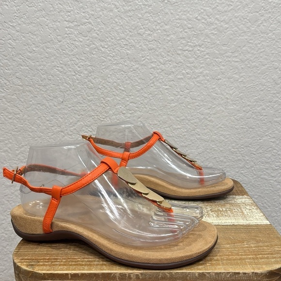 Vionic Rest Miami T Strap Sandals Size 6 Orange - Picture 2 of 8